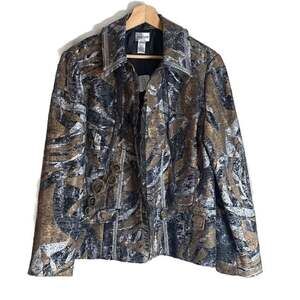 NWT Chico's Abstractions Marrick Brocade Embellished Jacket Womens 2 (Large)